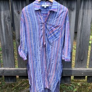 Striped Woven Tunic Dress